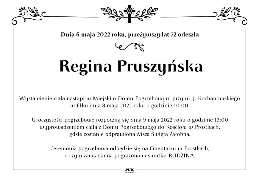 Regina Pruszyńska - nekrolog